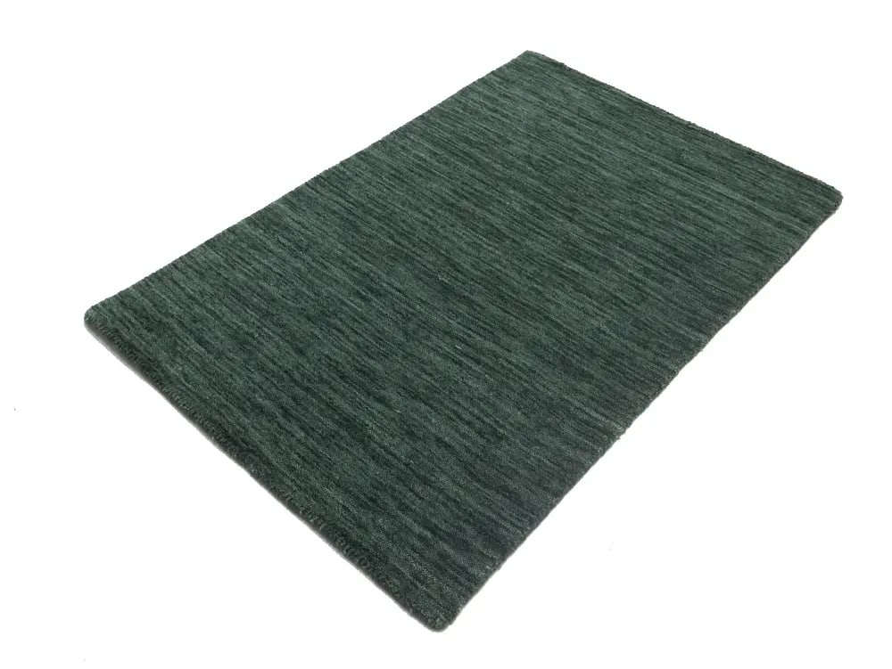Dark Green Solid Gabbeh Modern Rug in All Size - 3