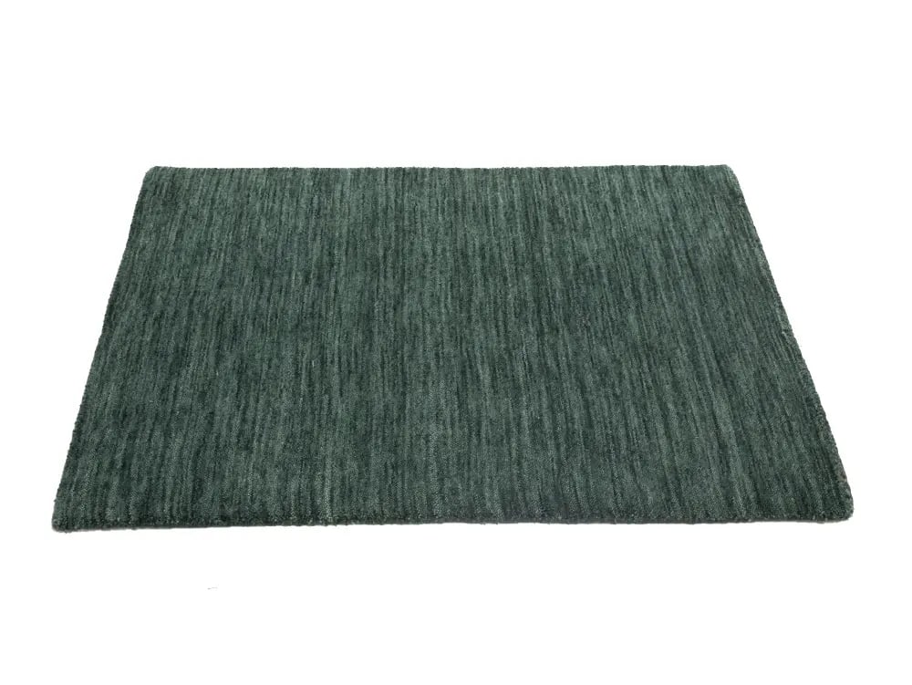 Dark Green Solid Gabbeh Modern Rug in All Size - 6