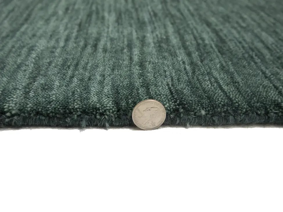 Dark Green Solid Gabbeh Modern Rug in All Size - 9