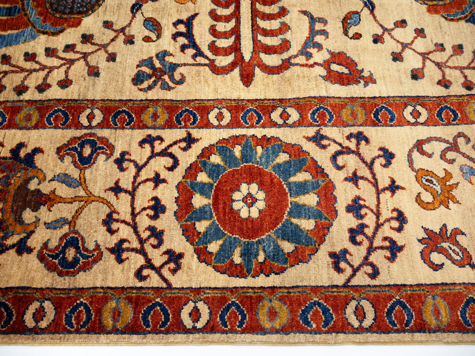 Beige Floral 7X10 Afghan Mamlouk Oriental Rug - 7