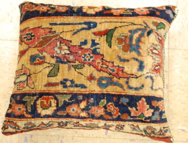 Hand-Made antique rug Pillow Cushion Rug 1'2" x 1' 8" (1 of 6)