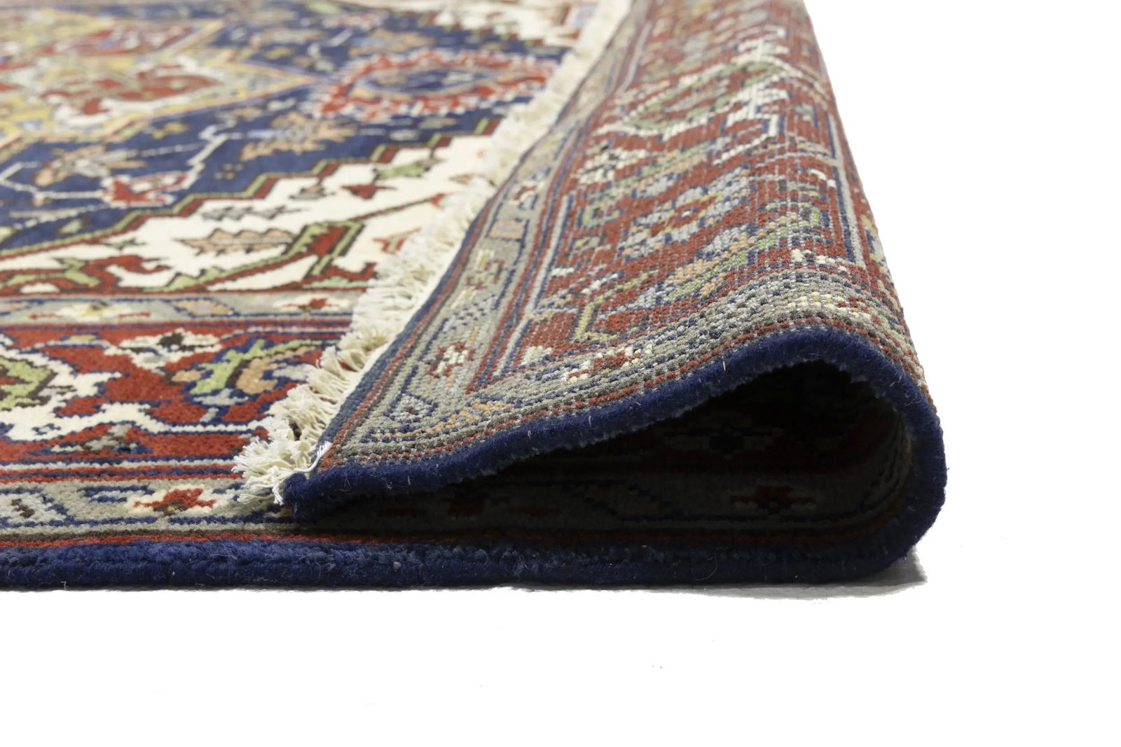 Dark Navy Geometric 8X10 Heriz Serapi Oriental Rug - 17