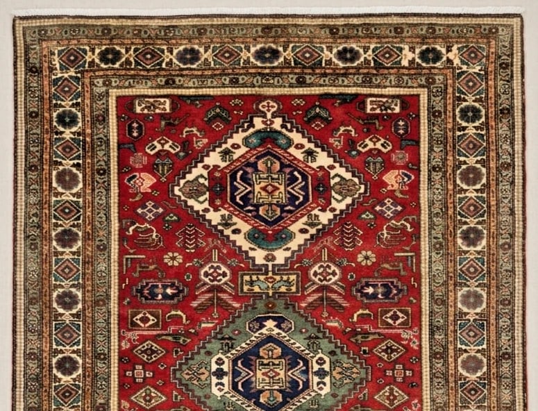 Hand Knotted Persian Wool Rug 4'8"x6'9" Red Tribal Oriental Azerbaijan - 11