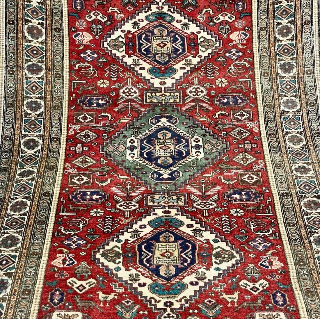 Hand Knotted Persian Wool Rug 4'8"x6'9" Red Tribal Oriental Azerbaijan - 6