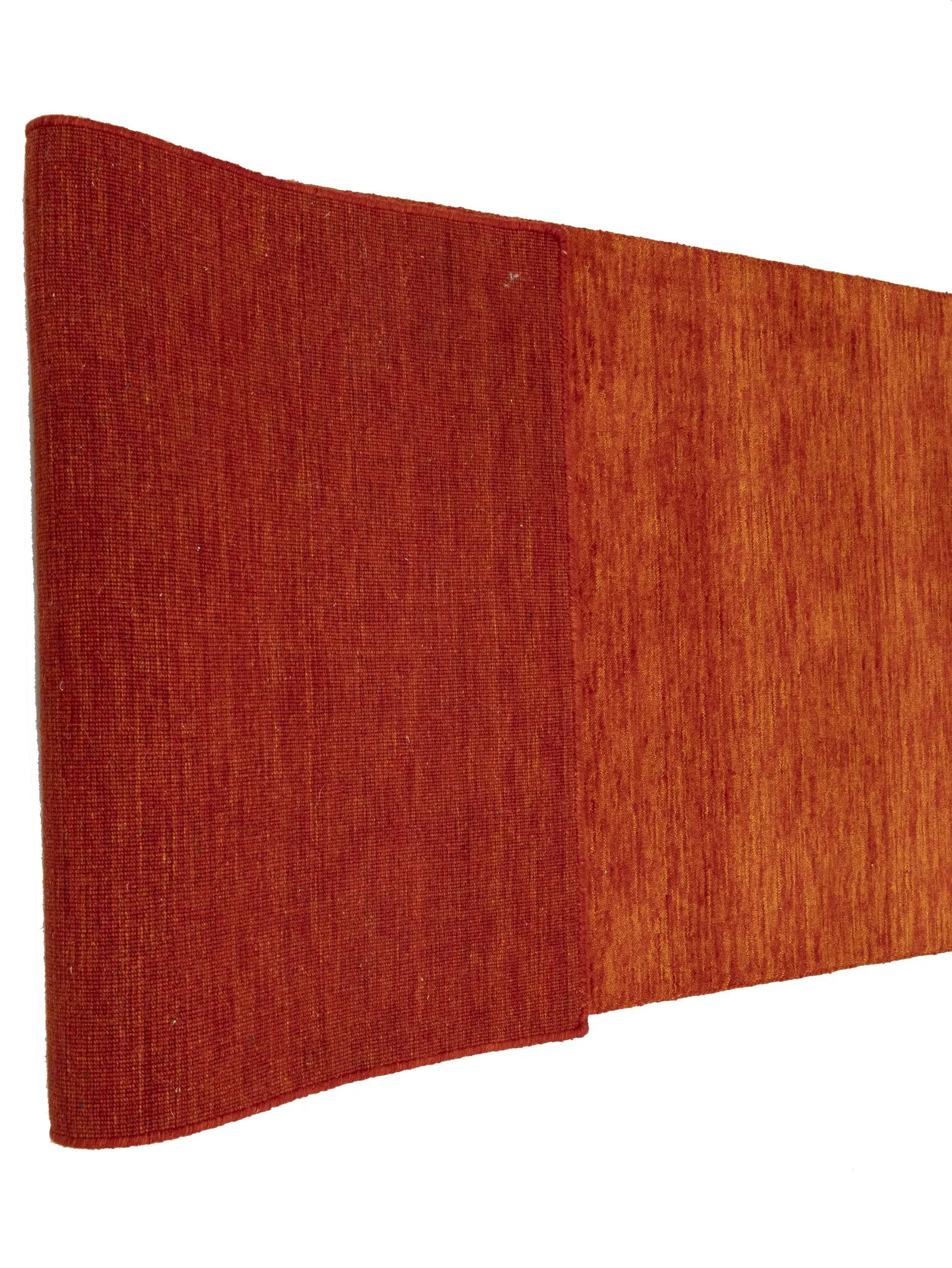 Orange Red Modern Solid 3X10 Gabbeh Oriental Runner Rug - 11
