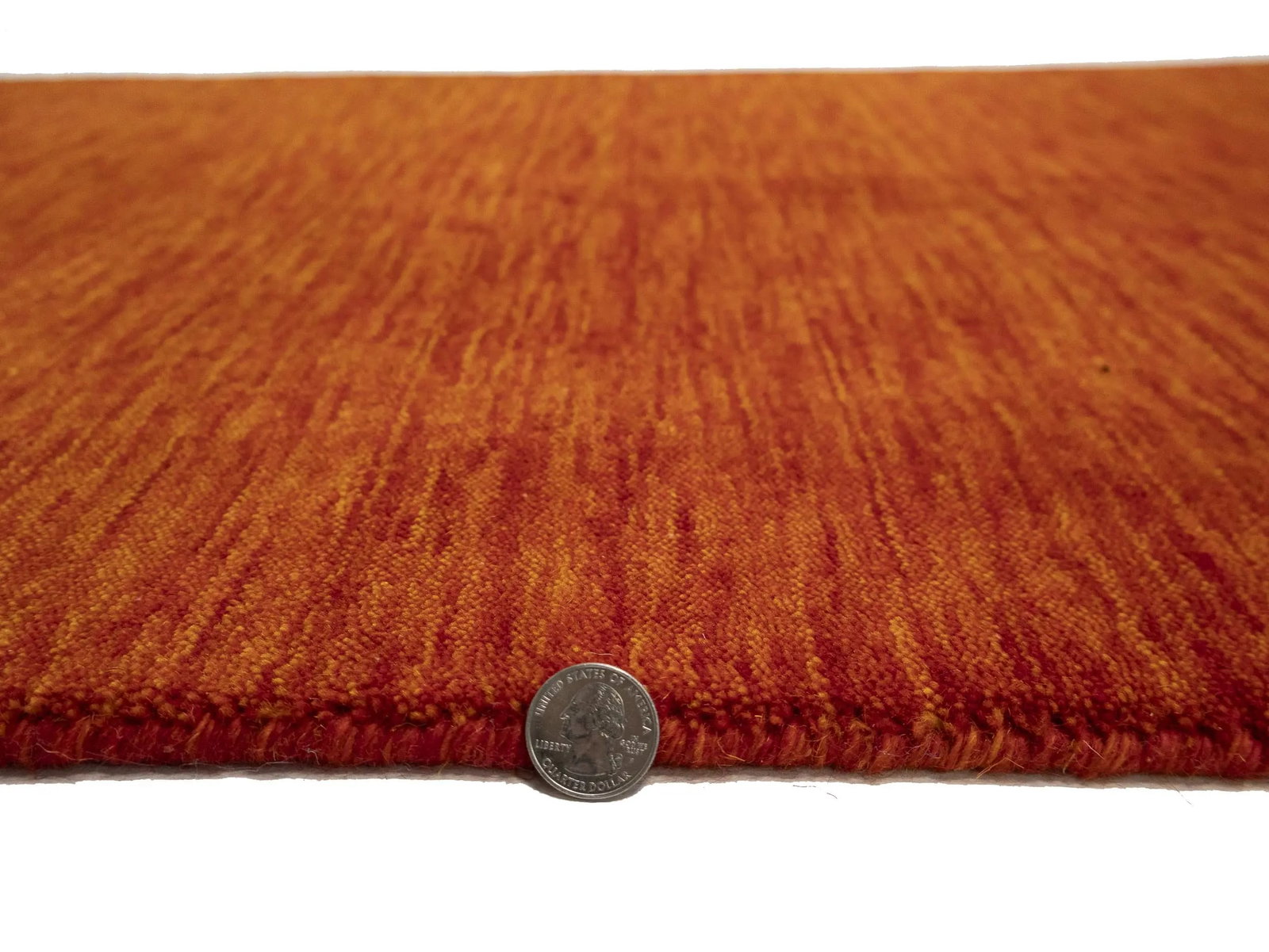 Orange Red Modern Solid 3X10 Gabbeh Oriental Runner Rug - 12