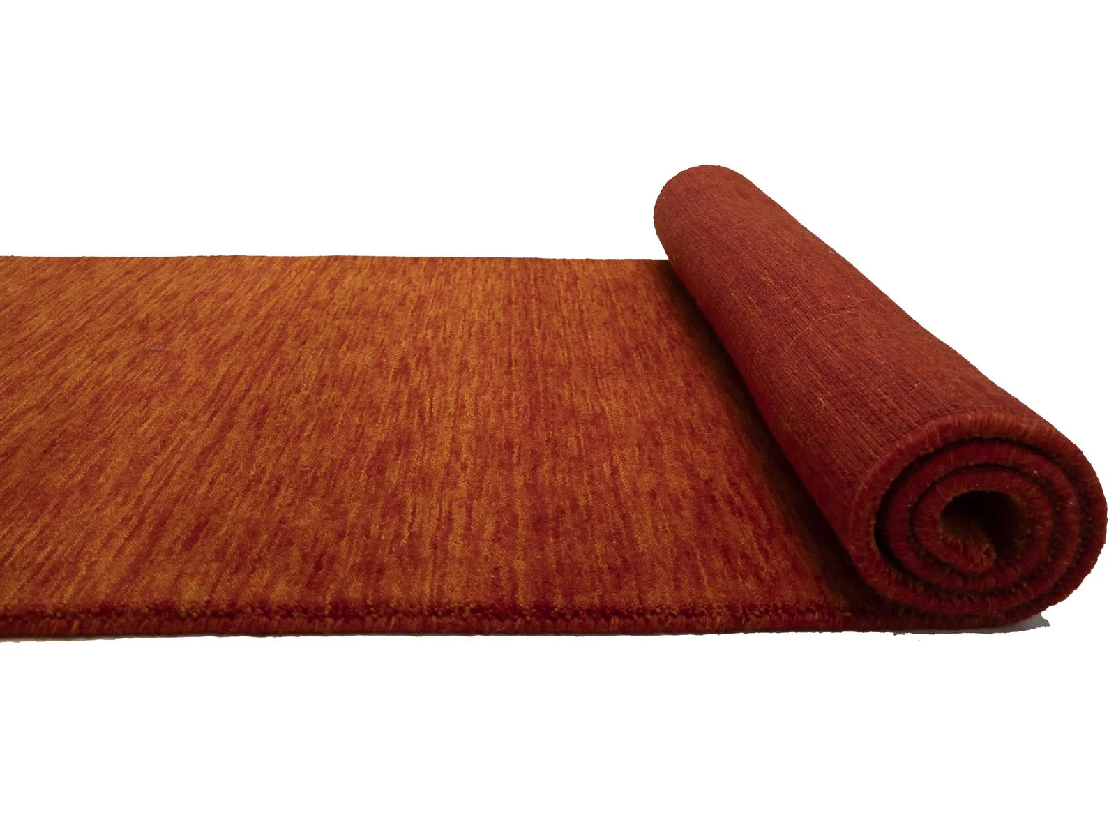 Orange Red Modern Solid 3X10 Gabbeh Oriental Runner Rug - 13