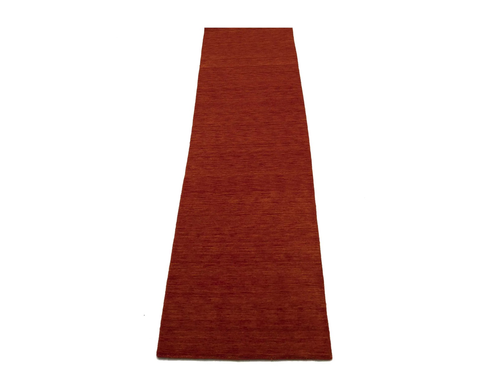 Orange Red Modern Solid 3X10 Gabbeh Oriental Runner Rug - 3