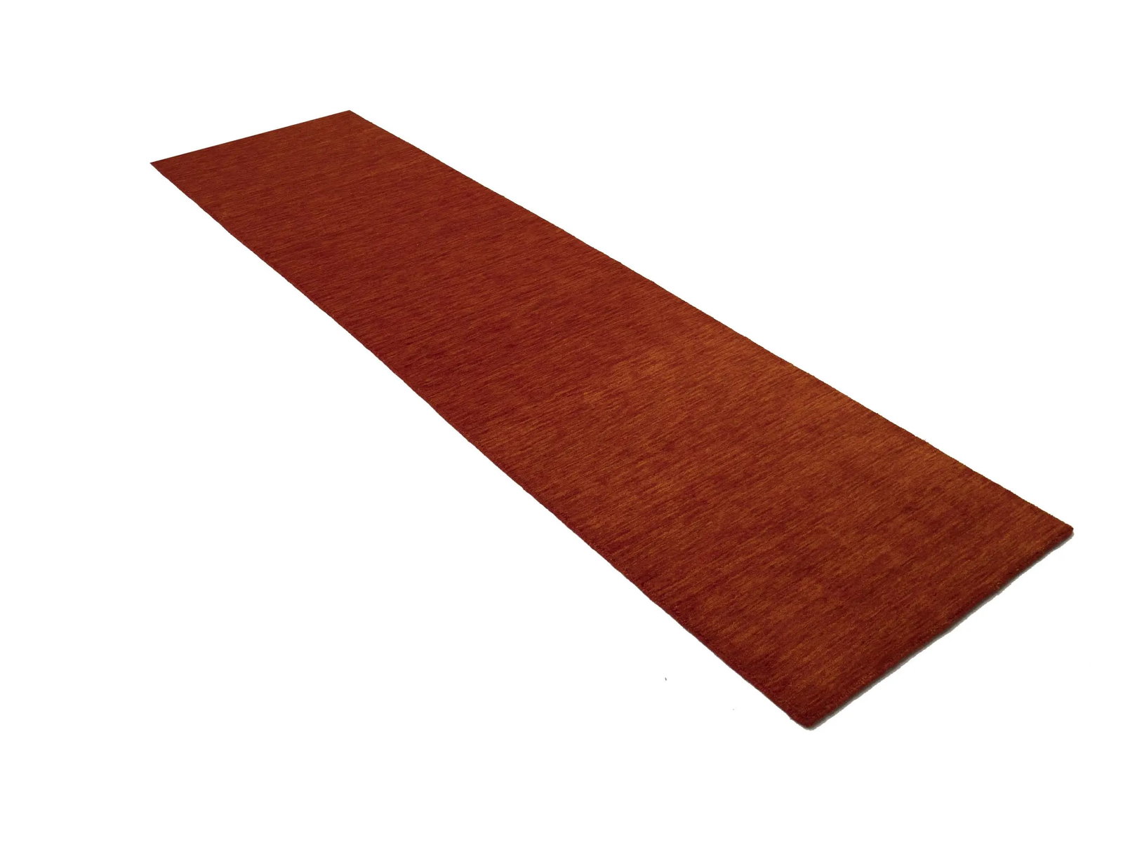 Orange Red Modern Solid 3X10 Gabbeh Oriental Runner Rug - 4