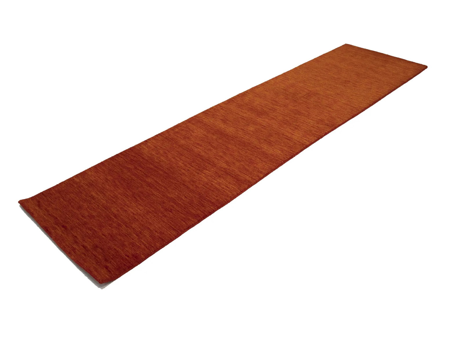 Orange Red Modern Solid 3X10 Gabbeh Oriental Runner Rug - 5