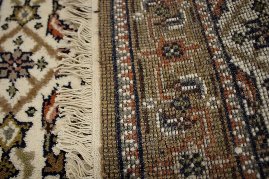 Cream Floral Tribal 2'7X8 Indo-Bidjar Oriental Runner Rug - 14