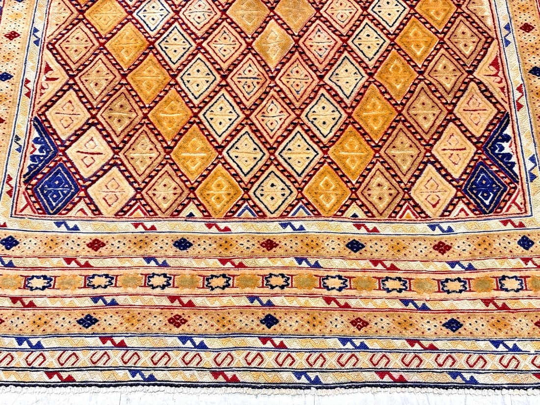 Hand-Knotted Balouch Tribal Wool Geometric Afghan Oriental Area Rug 4'1" x 6'10" - 2