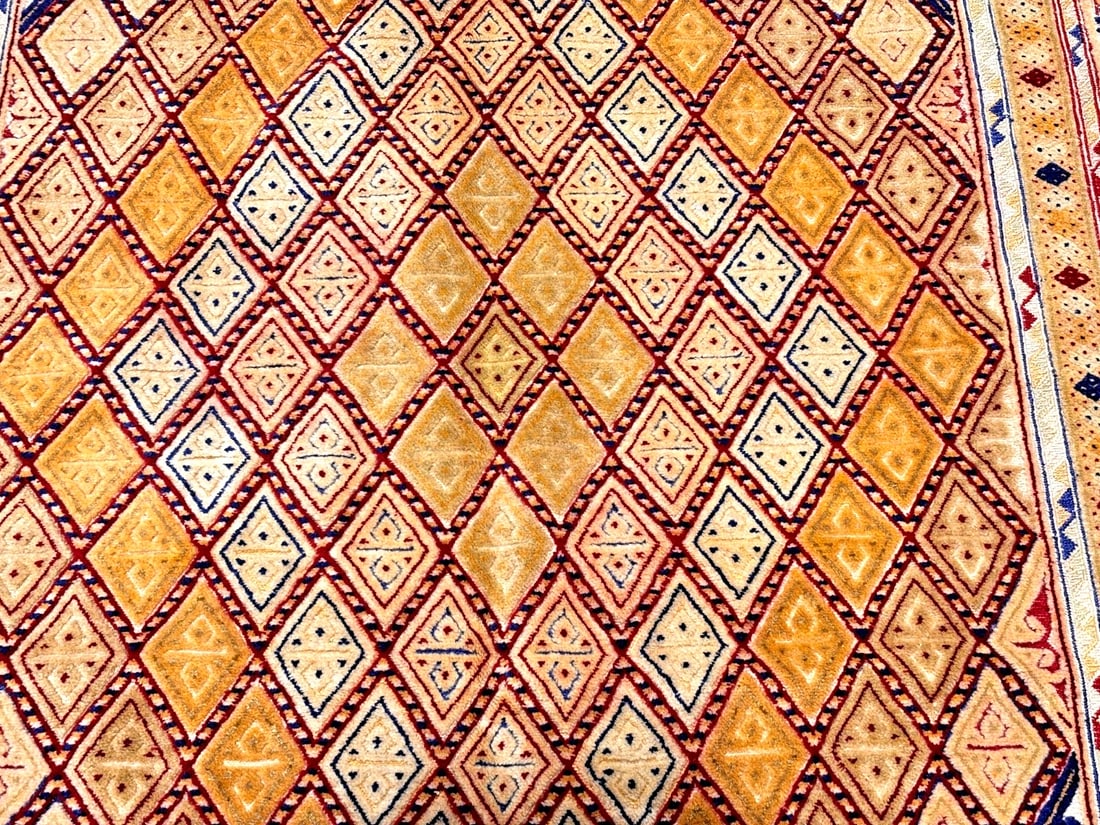 Hand-Knotted Balouch Tribal Wool Geometric Afghan Oriental Area Rug 4'1" x 6'10" - 3