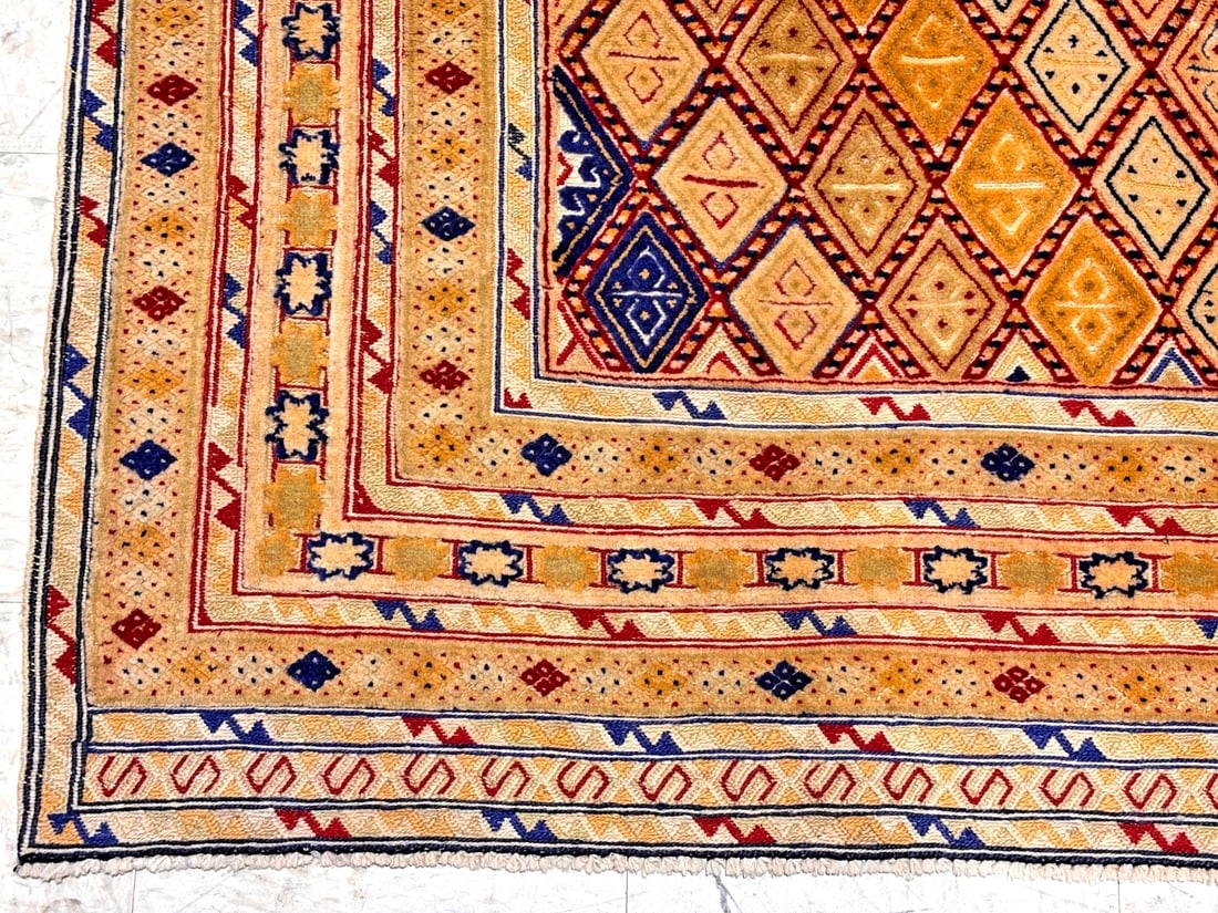 Hand-Knotted Balouch Tribal Wool Geometric Afghan Oriental Area Rug 4'1" x 6'10" - 6