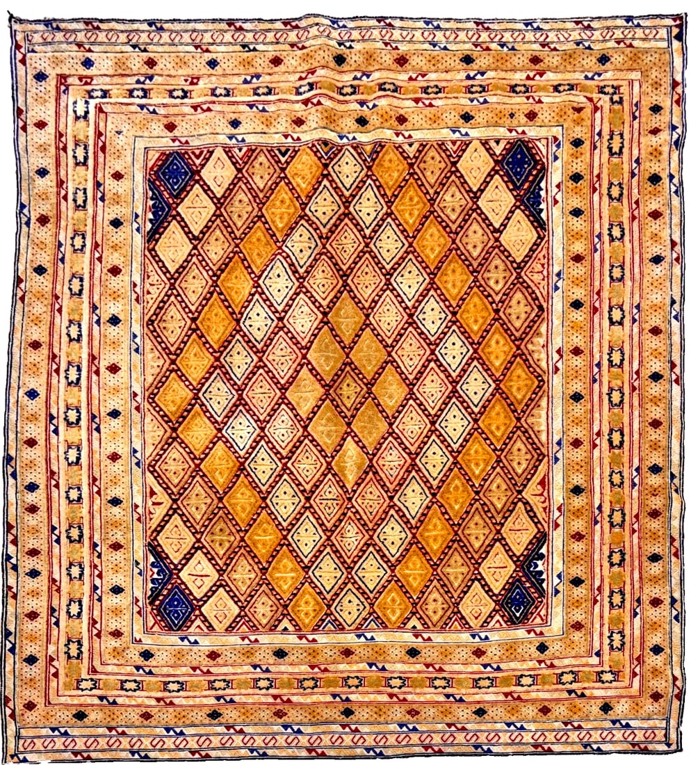 Hand-Knotted Balouch Tribal Wool Geometric Afghan Oriental Area Rug 4'1" x 6'10" - 9