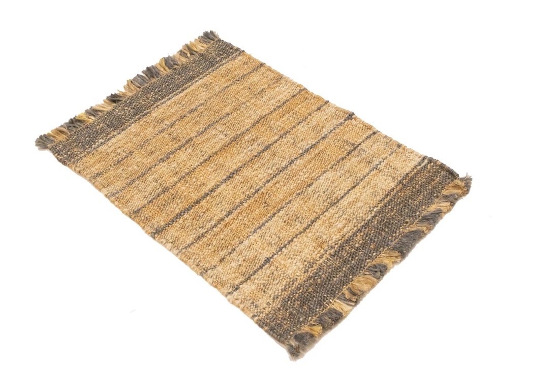 Flat-Weave Wool Jute 2X3 Sumak Modern Rug - 6
