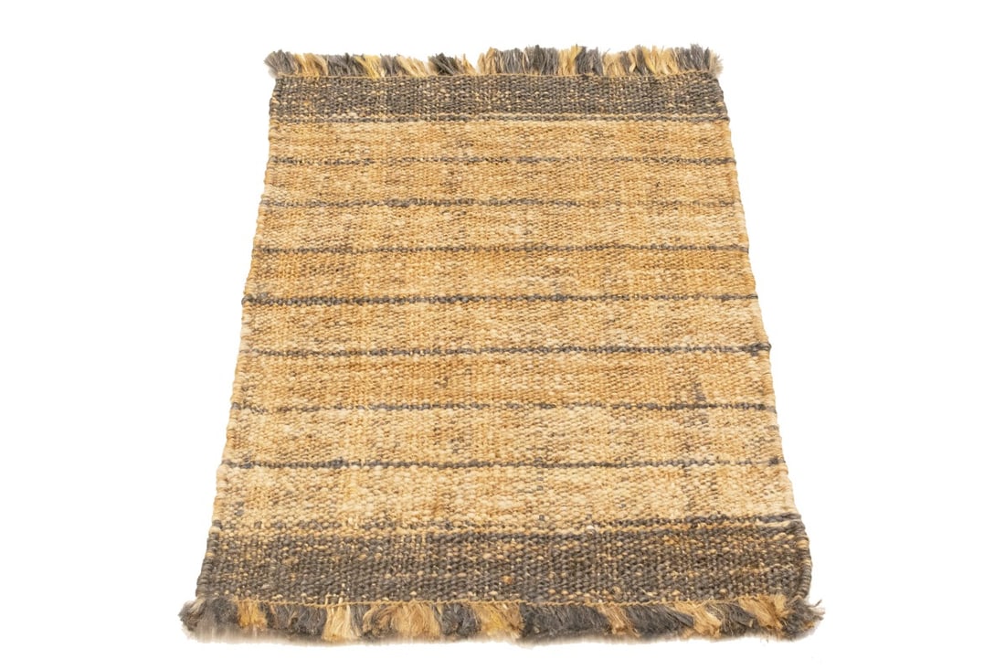 Flat-Weave Wool Jute 2X3 Sumak Modern Rug - 7