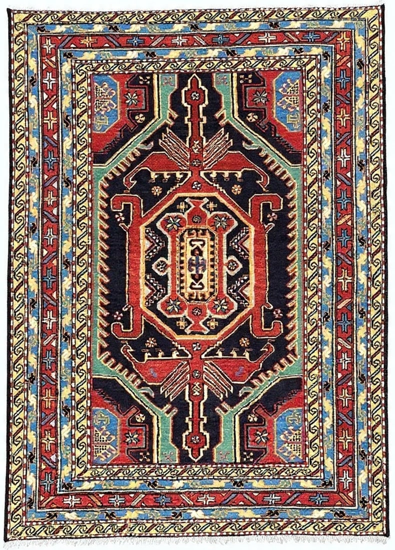 Persian Azarbaijan Hand-Knotted Wool Rug 4'7" x 7'2" Navy Tribal Oriental Rug: Title:Persian Azarbaijan Hand-Knotted Wool Rug 4'7" x 7'2" Navy Tribal Oriental Rug Description:* Rug Number: D31 * Country of Origin: Iran * Style, Design: Persian Azarbaijan, Geometric, Tribal *