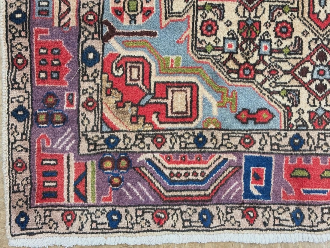 Hand Knotted Persian Nahavand Tribal Wool Rug 3'4" x 4'10" - 5
