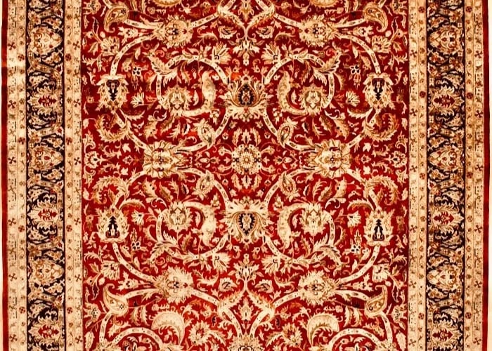 Hand Knotted Indo-Tabriz Red Wool Oriental Area Rug Carpet 9'11" x 13'11" - 3