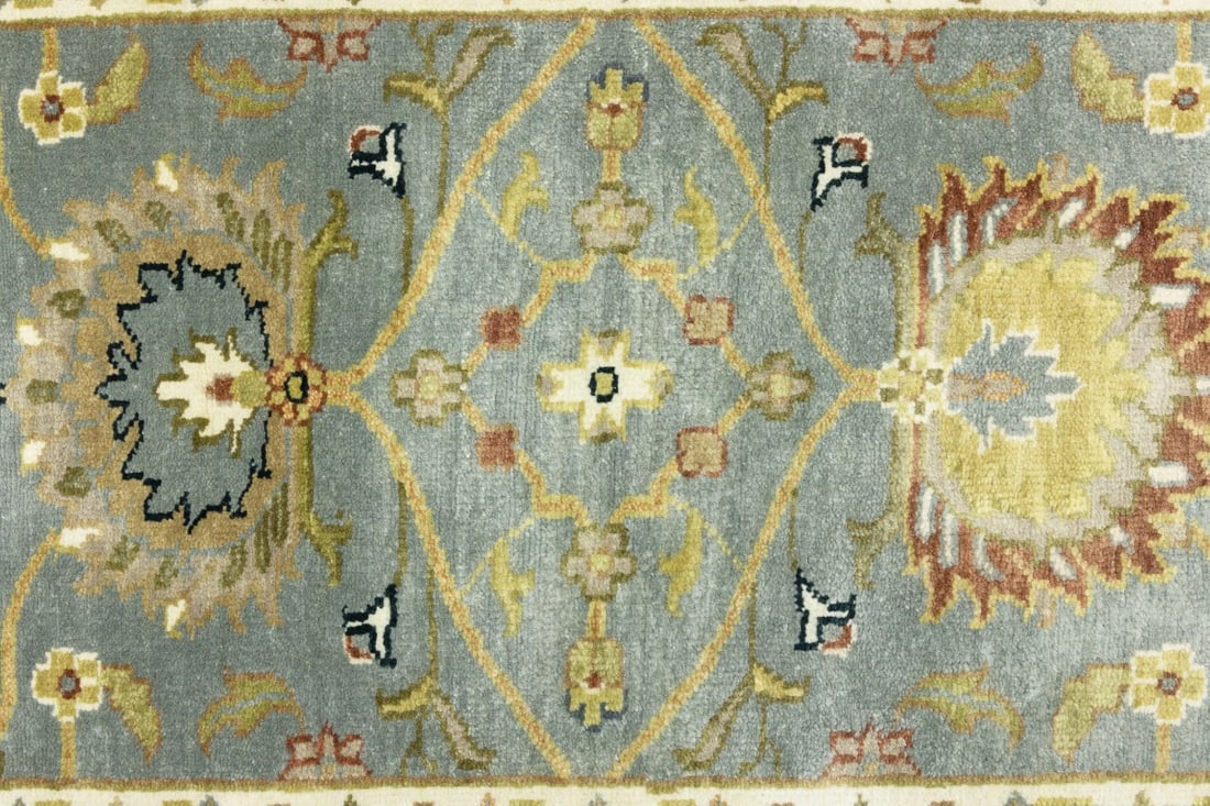 Blue-gray Floral Osh Chobi 2'5X12 Peshawar Oriental Runner Rug - 9
