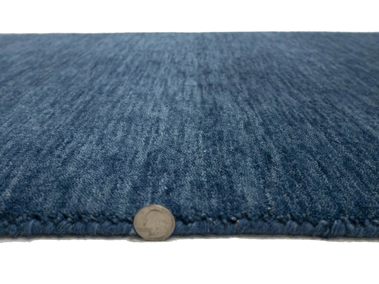Steel Blue Modern Solid 3X12 Gabbeh Oriental Runner Rug - 11