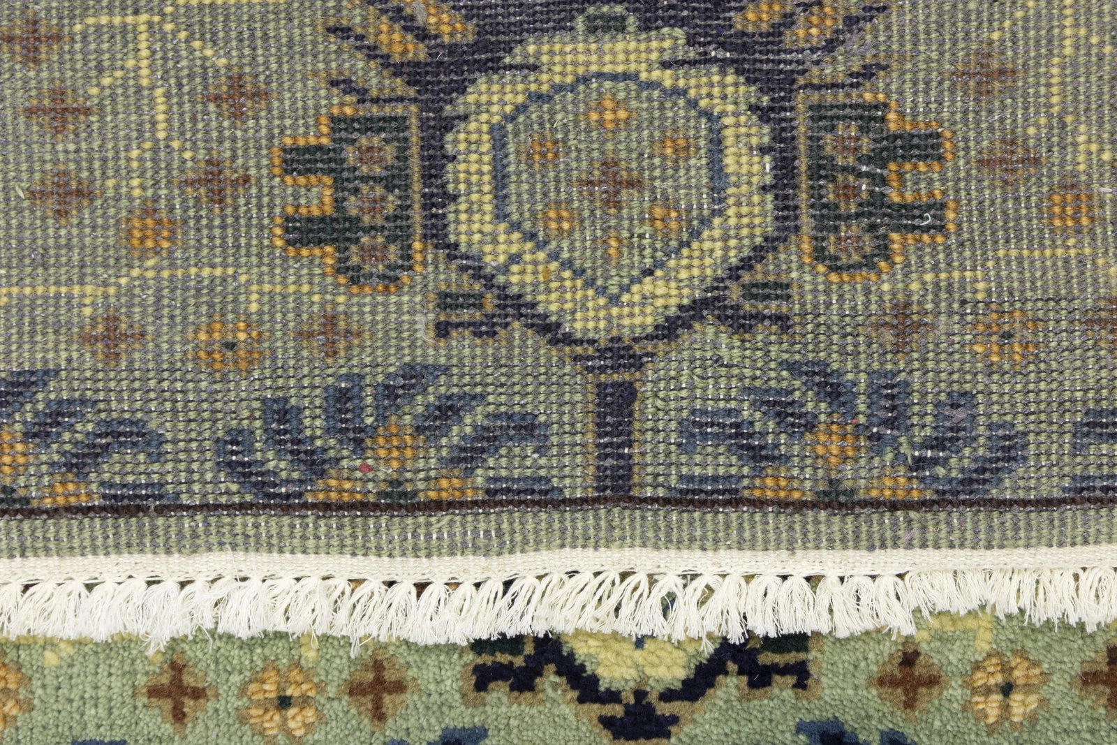 Light Gray Geometric 3X12 Indo-Karajeh Oriental Runner Rug - 18