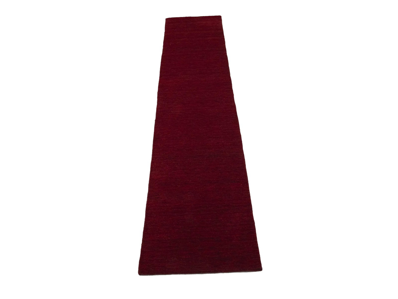 Maroon Red Modern Solid 3X12 Gabbeh Oriental Runner Rug - 3