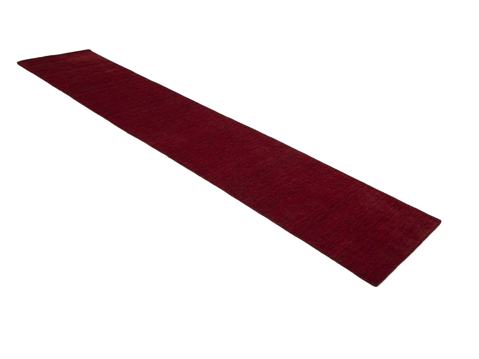 Maroon Red Modern Solid 3X12 Gabbeh Oriental Runner Rug - 4