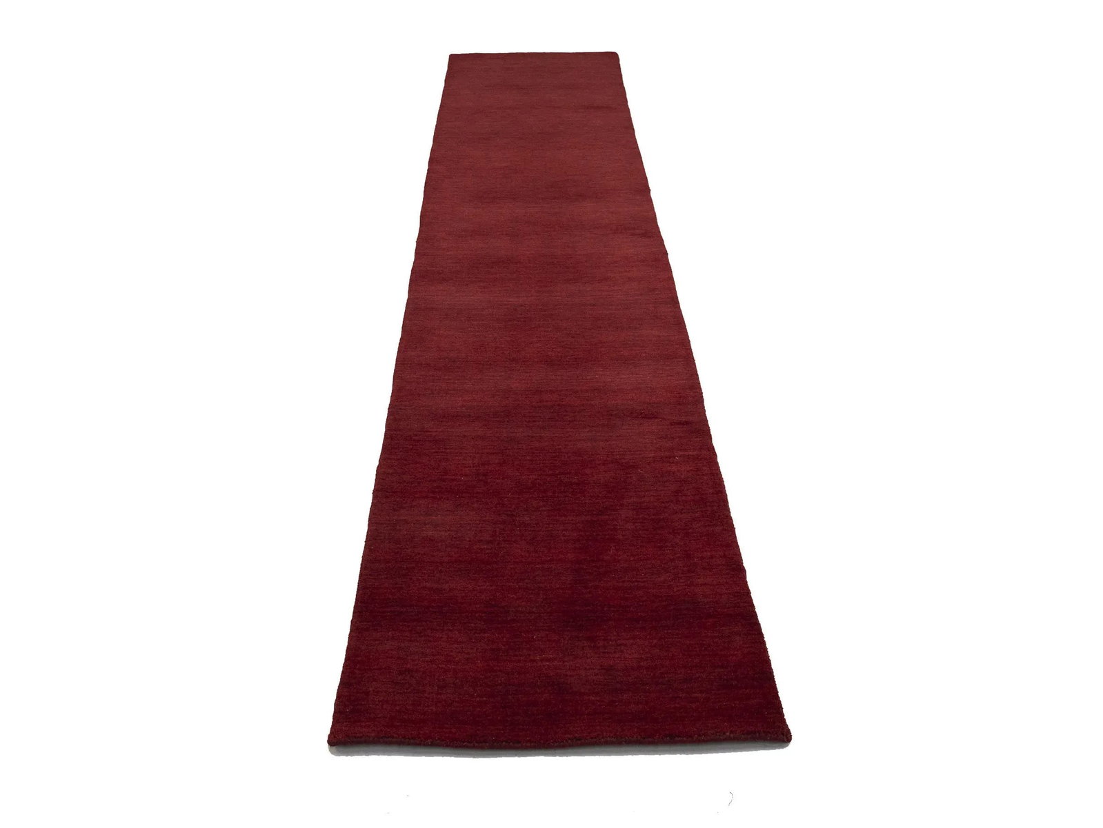 Maroon Red Modern Solid 3X12 Gabbeh Oriental Runner Rug - 6