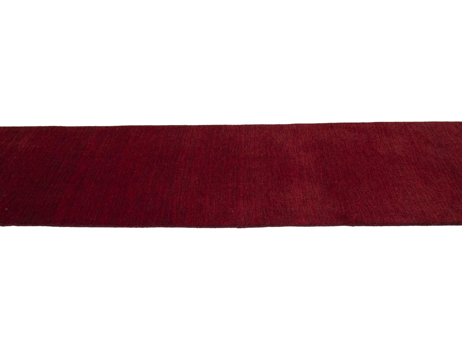 Maroon Red Modern Solid 3X12 Gabbeh Oriental Runner Rug - 7
