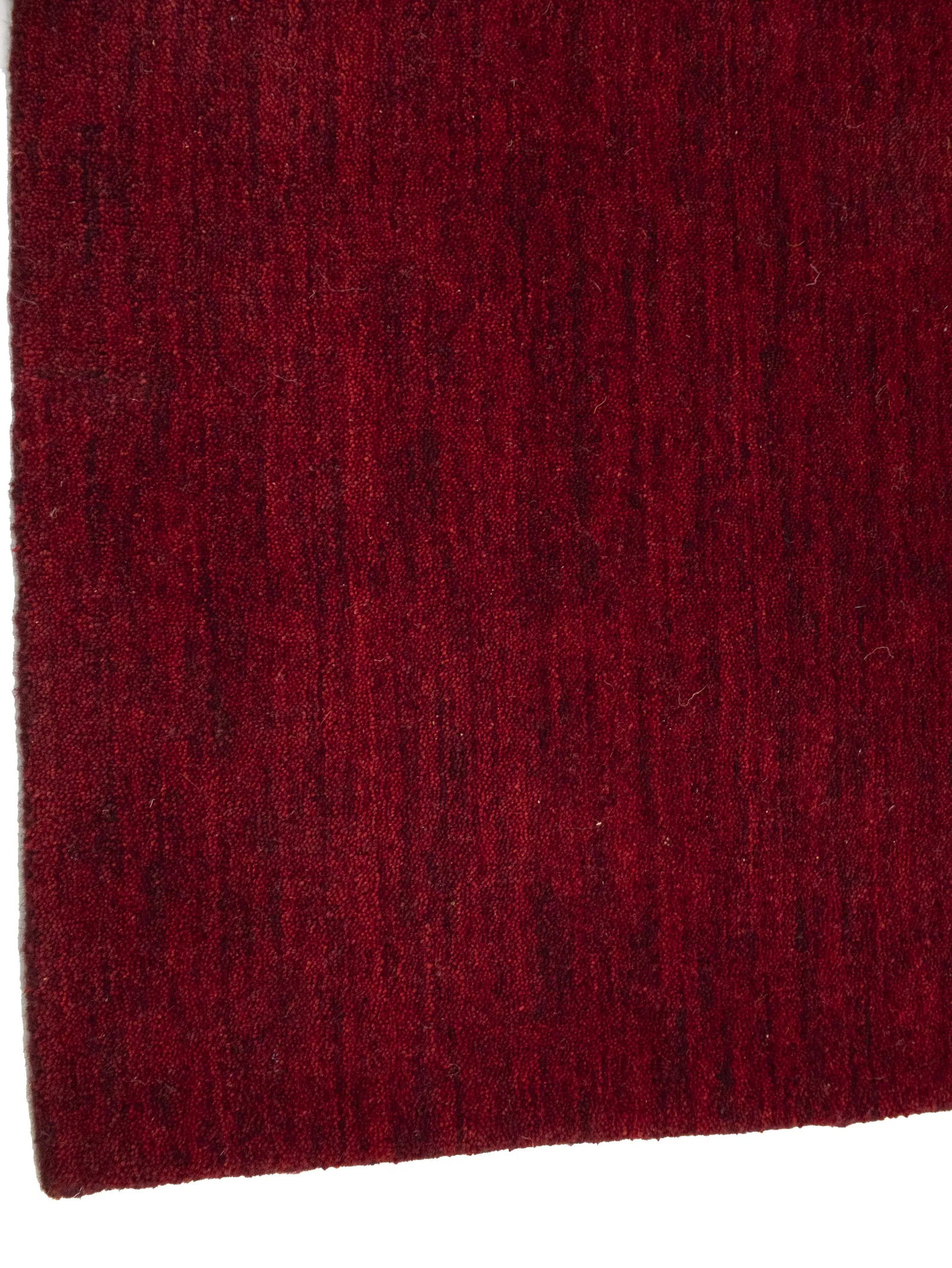 Maroon Red Modern Solid 3X12 Gabbeh Oriental Runner Rug - 9