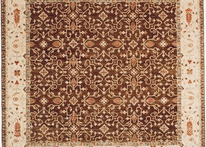 Hand Knotted Agra Caramel Ivory Wool New Oriental Area Rug Carpet 8'10" x 9'3" - 4