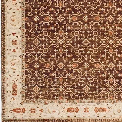Hand Knotted Agra Caramel Ivory Wool New Oriental Area Rug Carpet 8'10" x 9'3" - 5