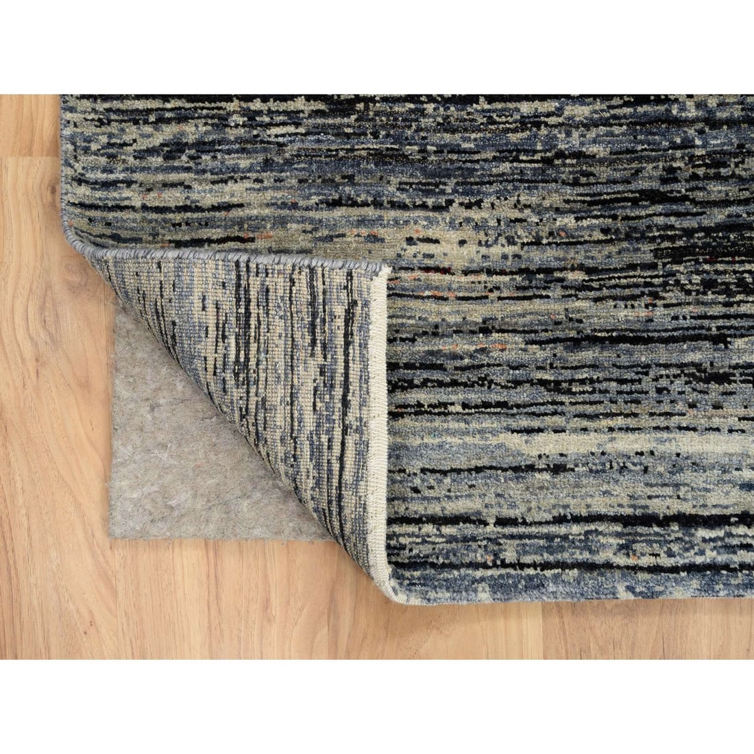 Colorful, Modern Stripe Design, Ghazni Wool Hand Knotted Oriental Rug - 4