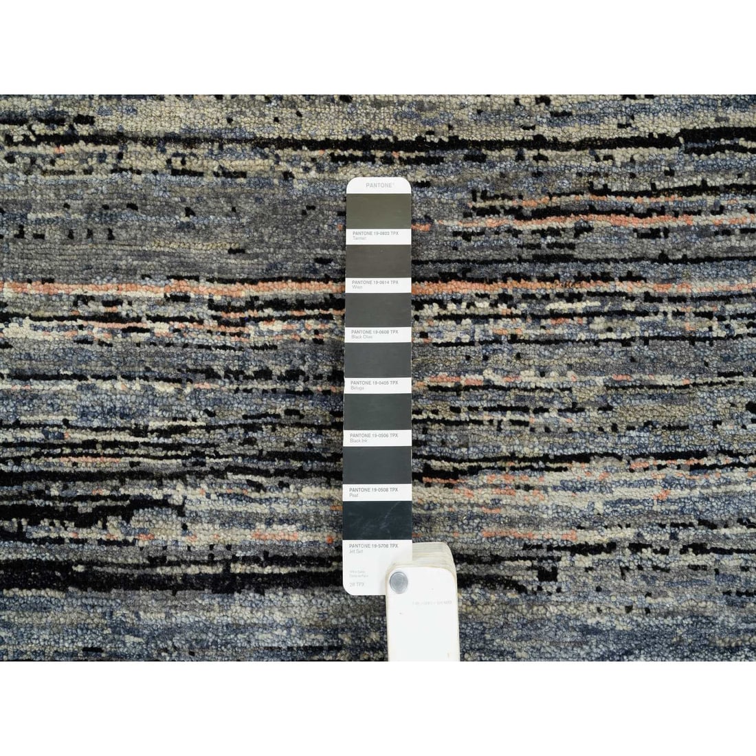 Colorful, Modern Stripe Design, Ghazni Wool Hand Knotted Oriental Rug - 7