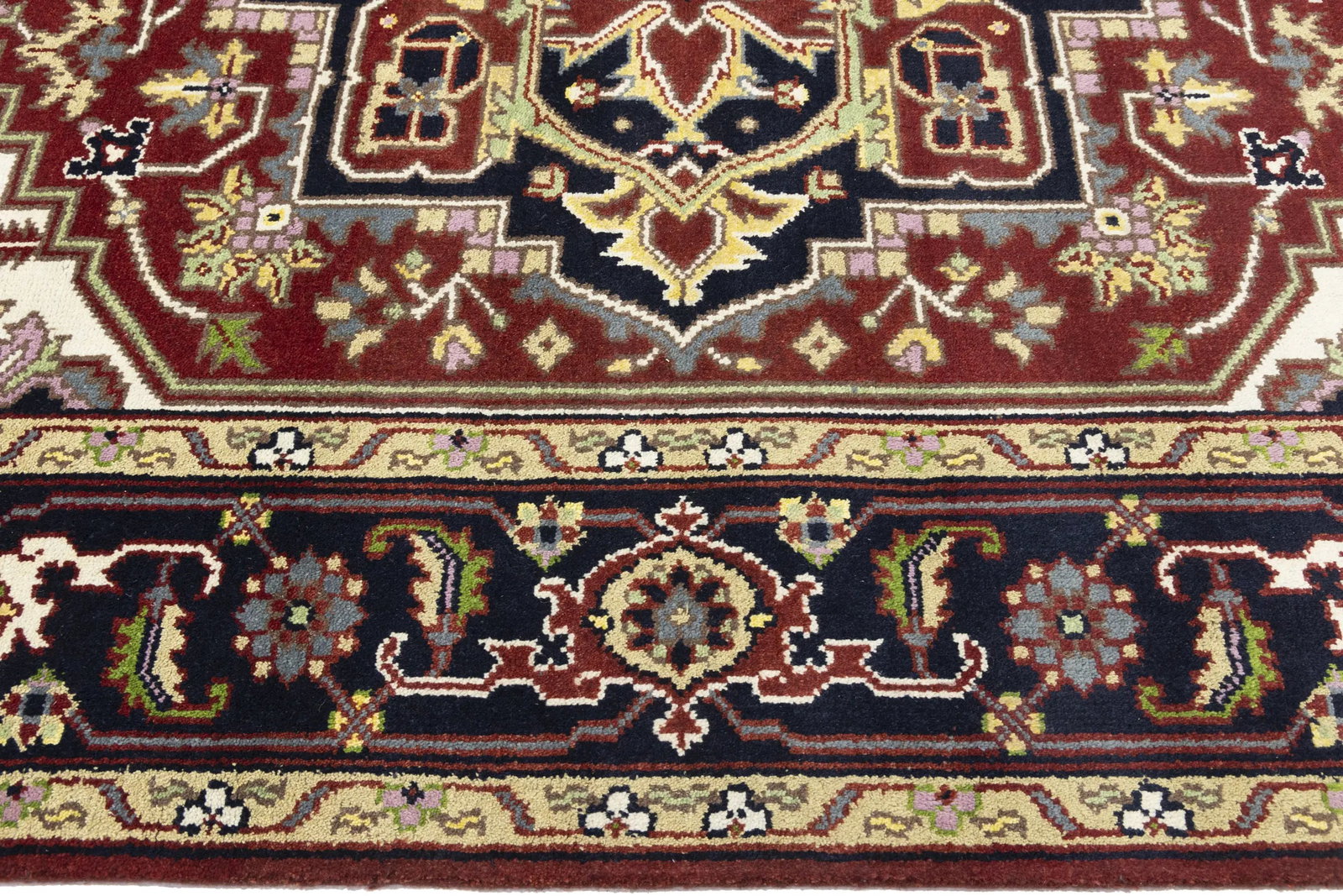Red Floral 8X10 Heriz Serapi Oriental Rug - 12