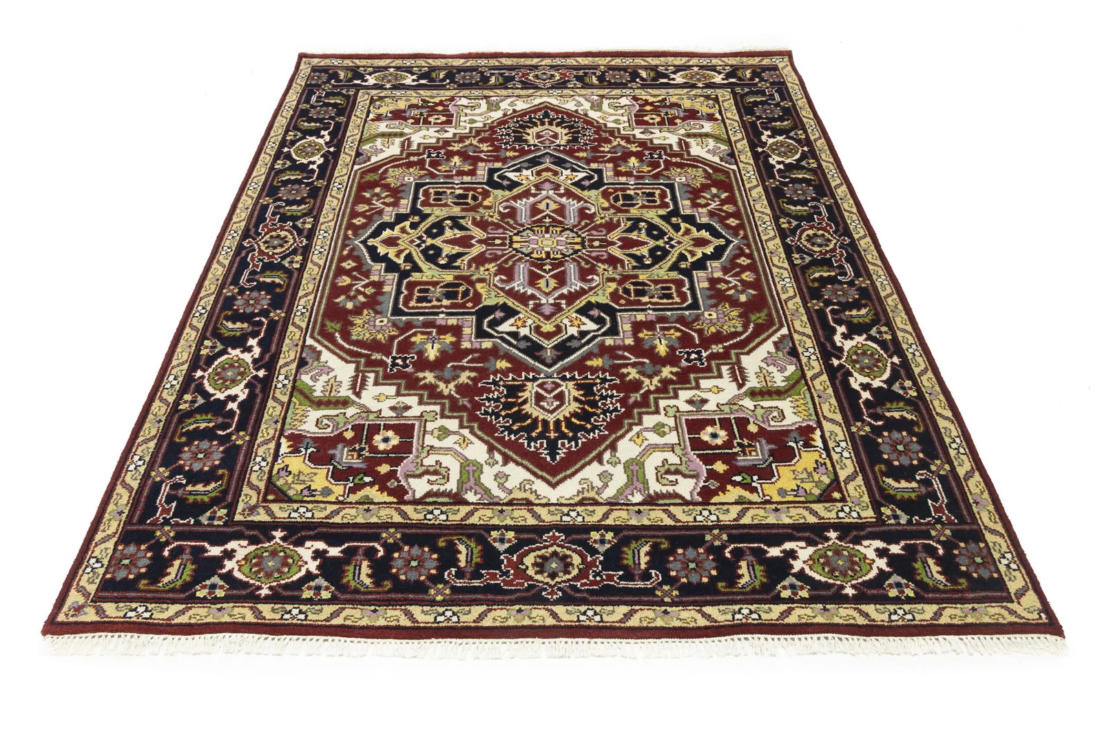 Red Floral 8X10 Heriz Serapi Oriental Rug - 3