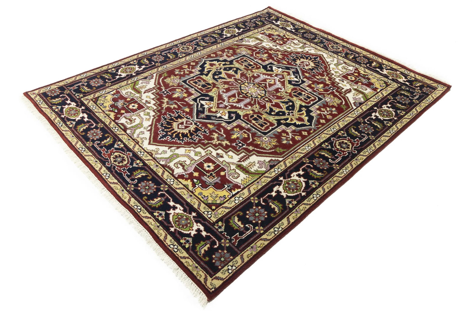 Red Floral 8X10 Heriz Serapi Oriental Rug - 4