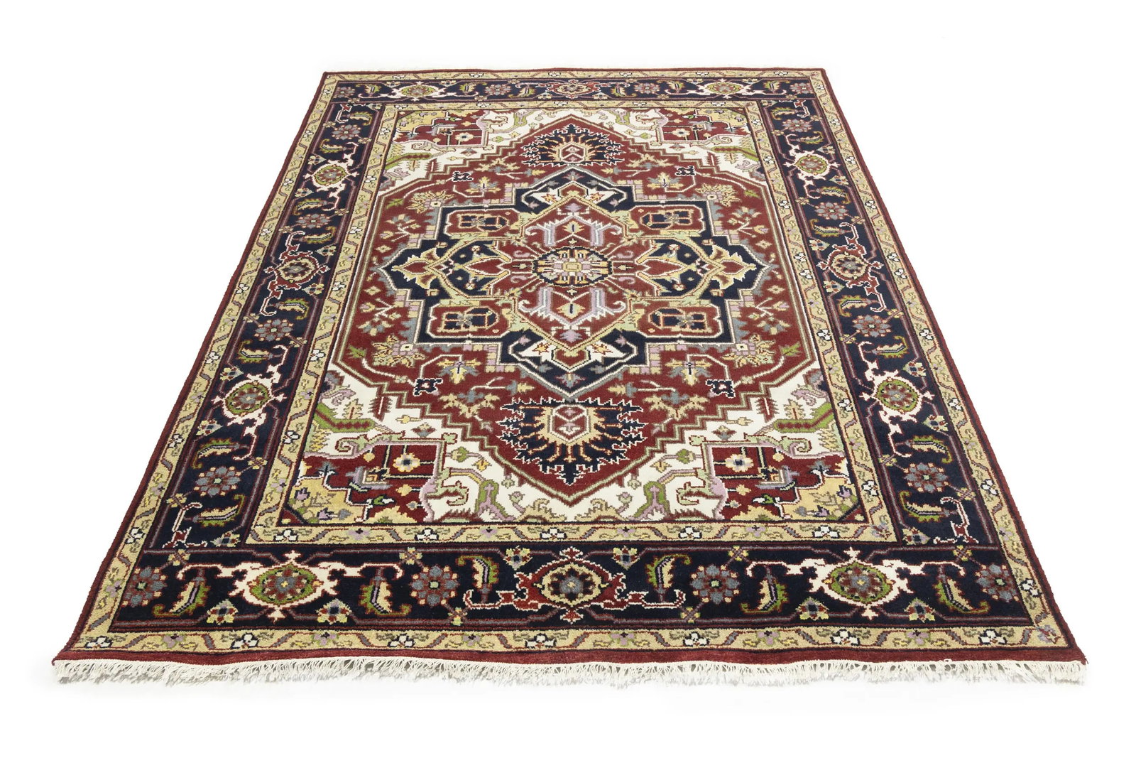 Red Floral 8X10 Heriz Serapi Oriental Rug - 5