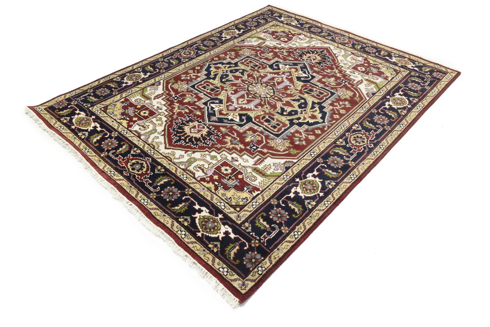 Red Floral 8X10 Heriz Serapi Oriental Rug - 6