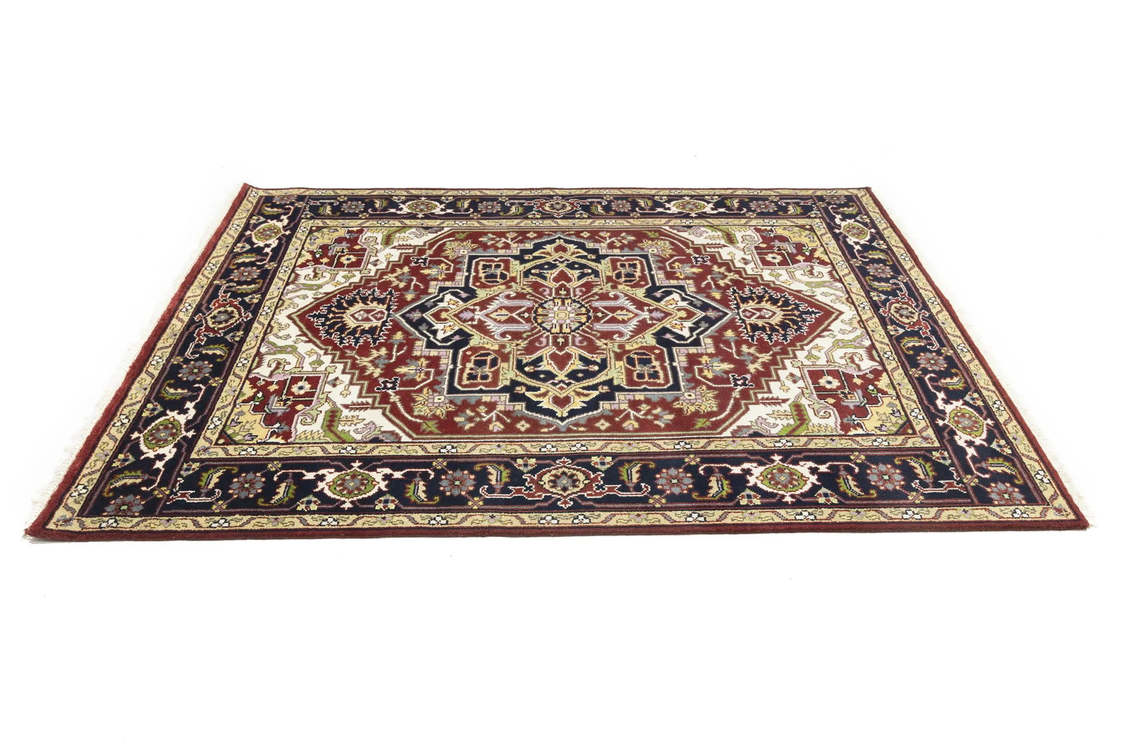 Red Floral 8X10 Heriz Serapi Oriental Rug - 7