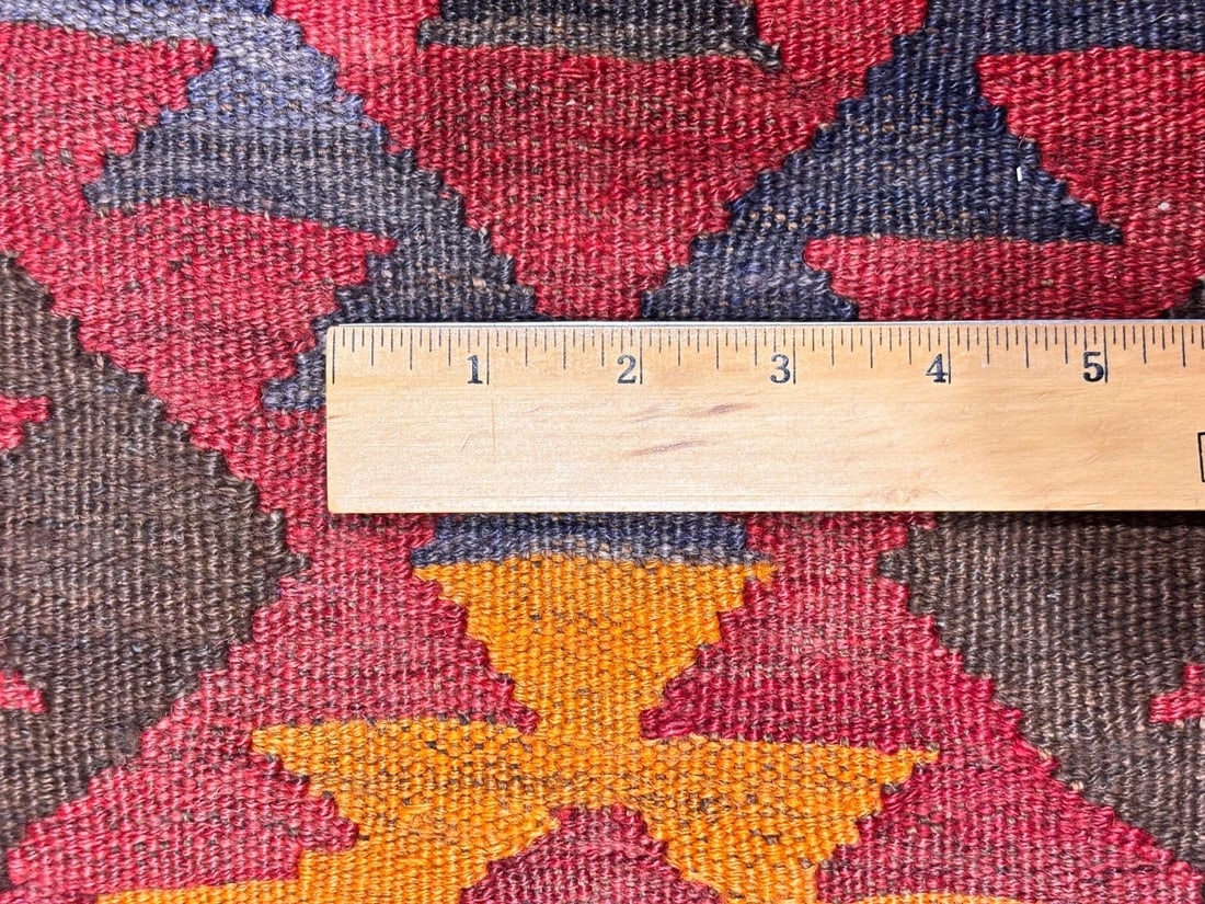 Hand-Knotted Maymana Kilim Tribal Flatweave Wool Oriental Rug 8'11" x 13'4" - 9