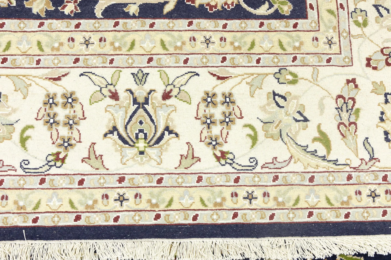 Dark Navy Floral 8X10 Indo-Nain Oriental Rug - 20