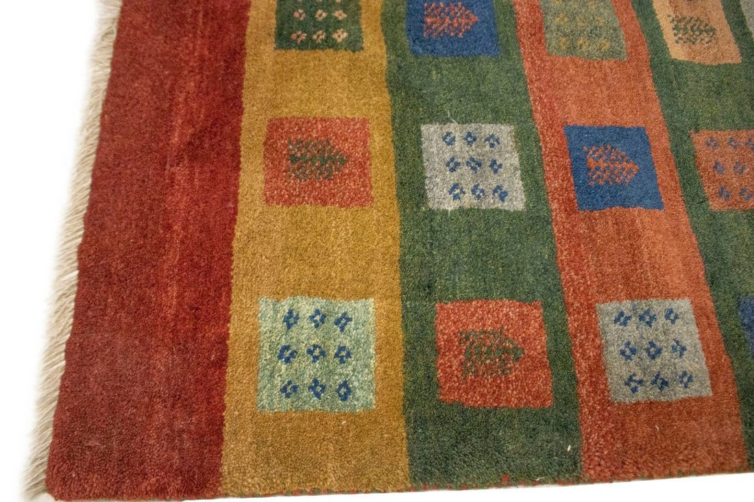 Multicolored Stripes Tribal 2'7X3'8 Gabbeh Persian Rug - 11