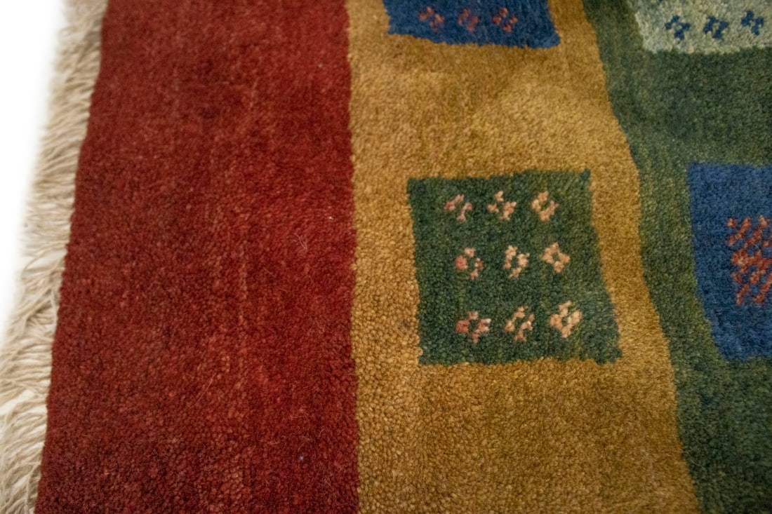 Multicolored Stripes Tribal 2'7X3'8 Gabbeh Persian Rug - 12