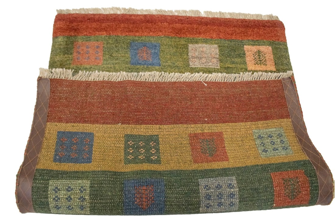 Multicolored Stripes Tribal 2'7X3'8 Gabbeh Persian Rug - 15