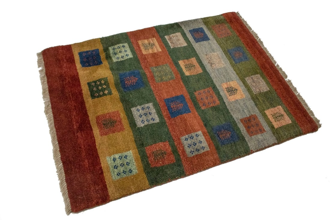 Multicolored Stripes Tribal 2'7X3'8 Gabbeh Persian Rug - 5
