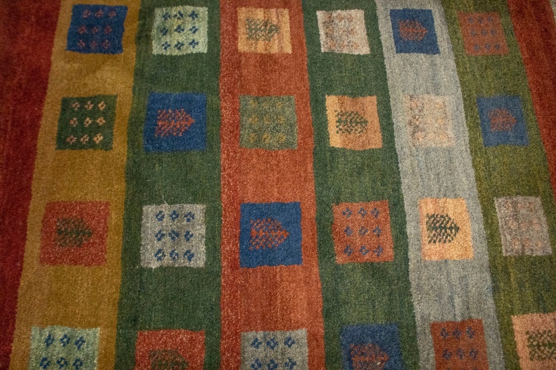 Multicolored Stripes Tribal 2'7X3'8 Gabbeh Persian Rug - 7
