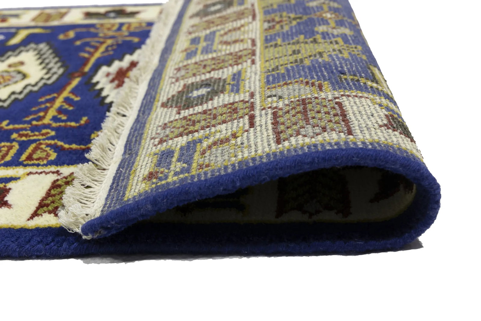 Navy Blue Geometric 3X8 Kazak Oriental Runner Rug - 15